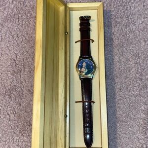 VITG Disney Pocahontas 1995 Limited Edition Watch Collectible Wood Box Rare